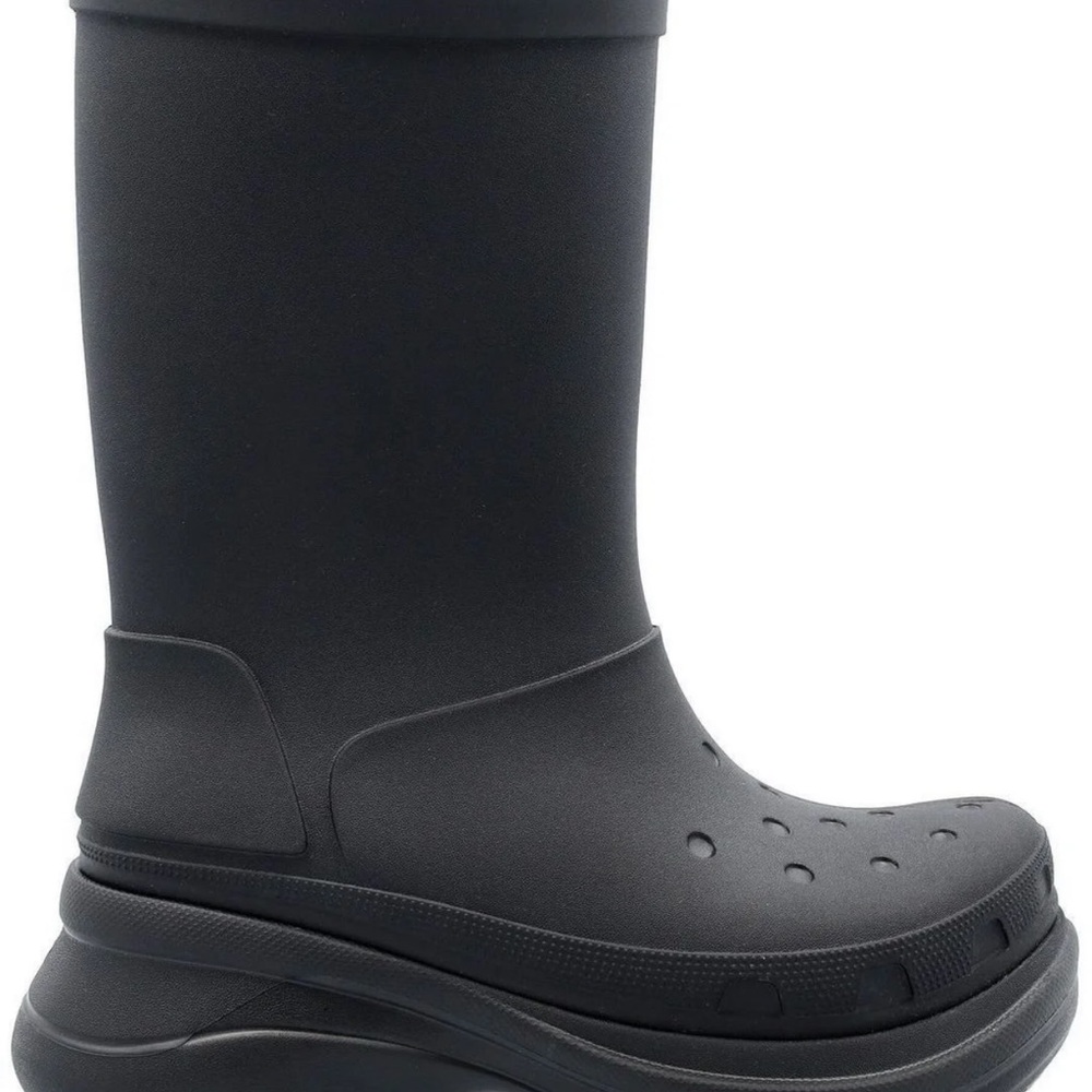 Black Balenciaga X Crocs Logo Debossed Boots Size 38